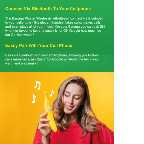 NIB🍌Banana Phone Bluetooth Handset -- works w/iPhone and Android Mobile Devices - Picture 3 of 15